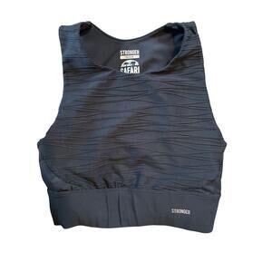 Stronger Black Crop Top. Size Medium